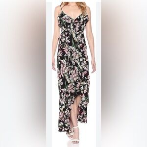 Likely Black Floral High Low Dress